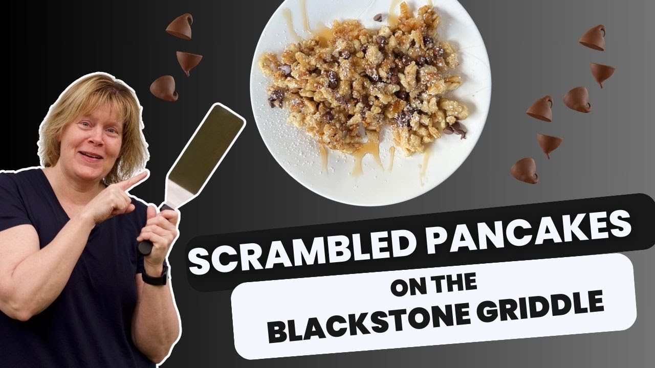 🥞 ScRaMbLeD PANCAKES 🥞 with Chocolate Chips cooked on the BLACKSTONE GRIDDLE - FUN to Make with Kids