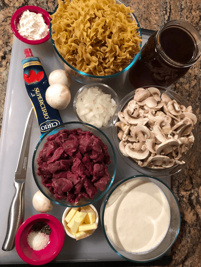Venison Tips and Noodles ingredients