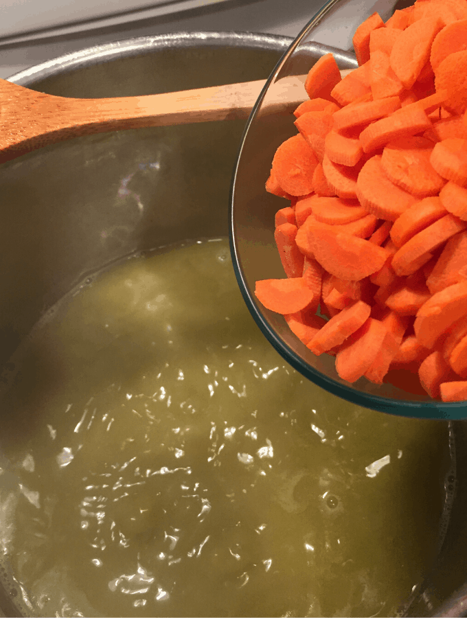 Add Sliced Carrots to Pea Soup