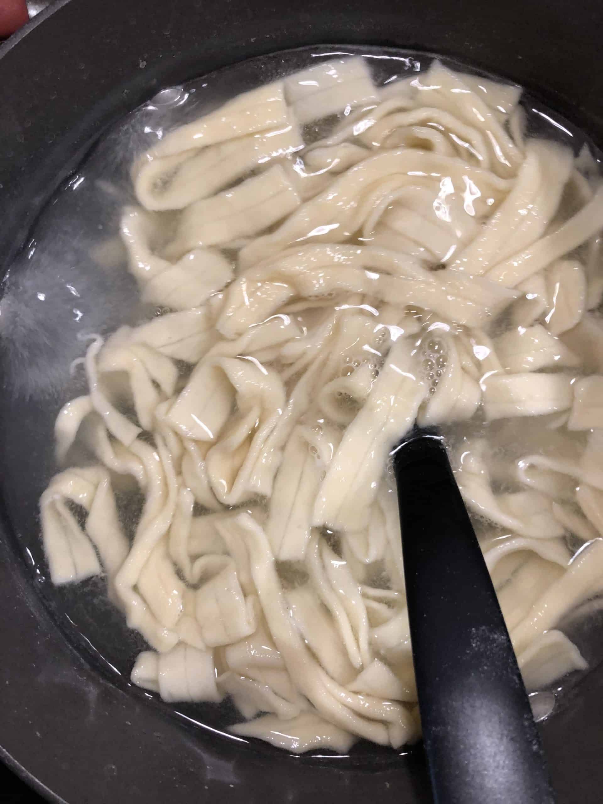 Boiling Homemade Noodles