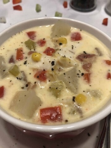 Fish Chowder in a serving bowl