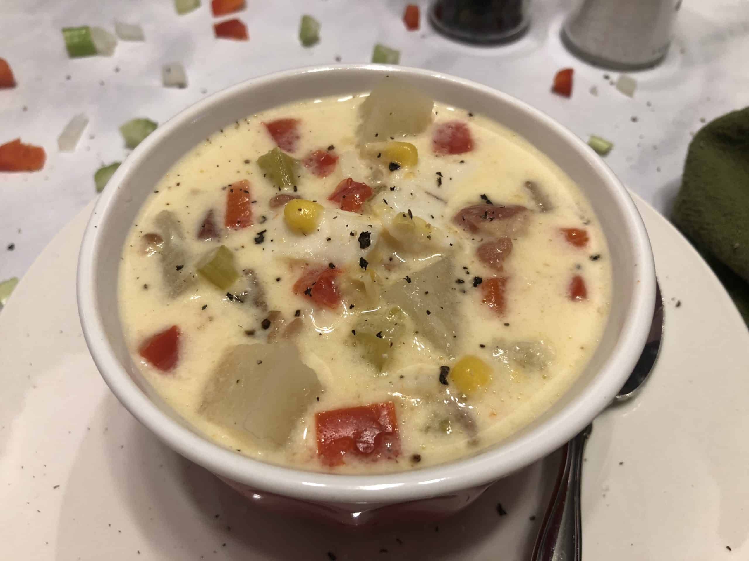 Fish Chowder in a serving bowl