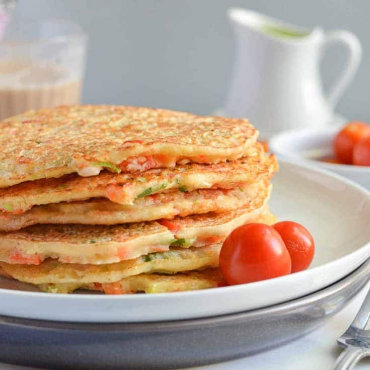 Image for Healthy Savory Vegetable Pancake With Oats
