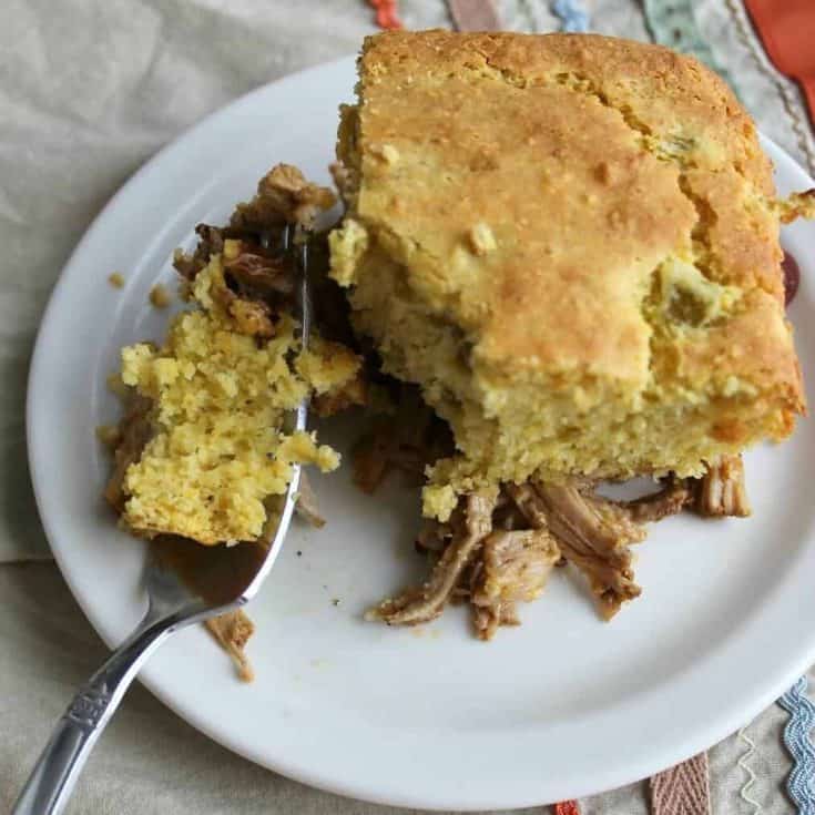 Savory Shredded Pork Cornbread Pie