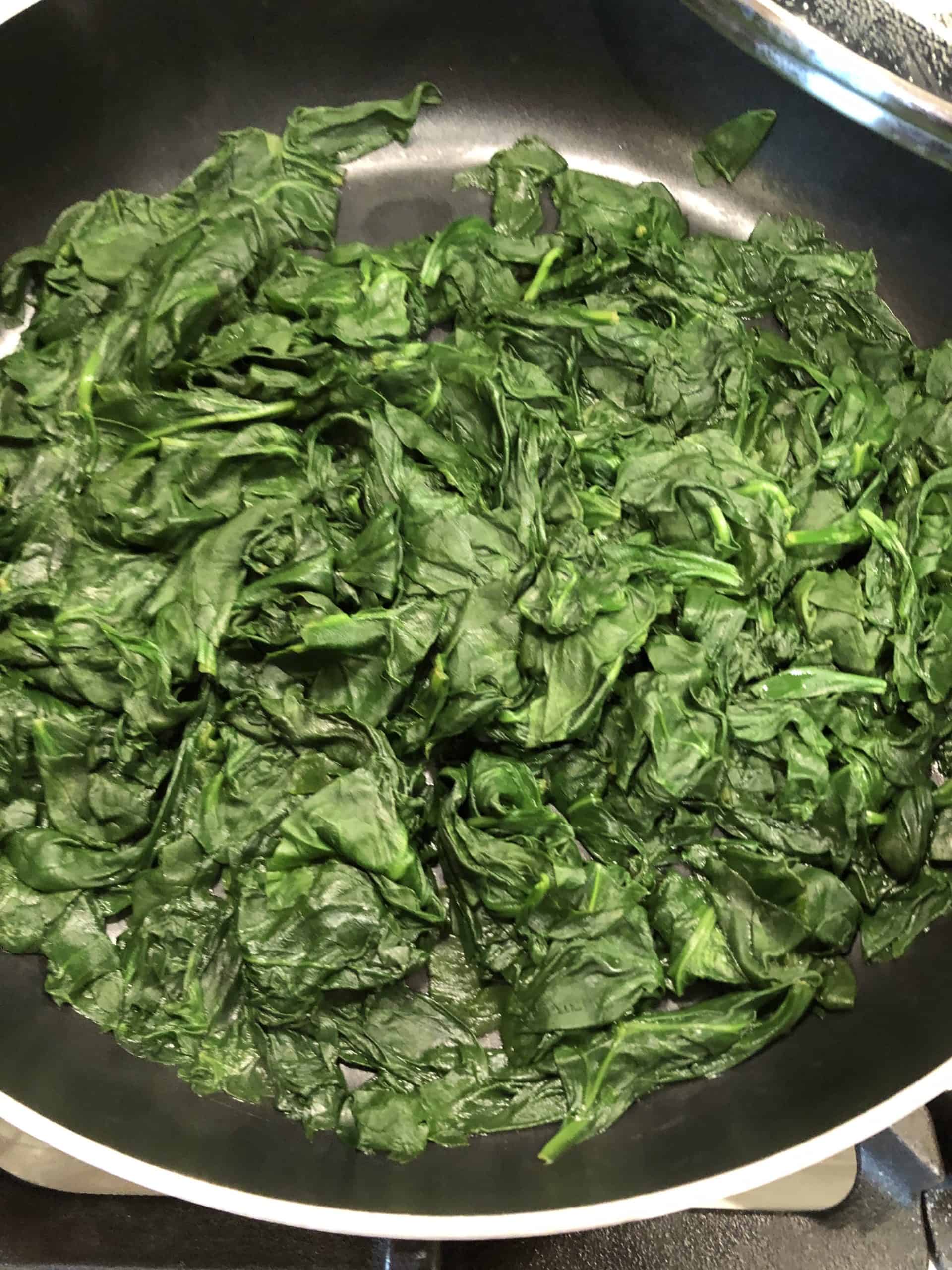 Cooking fresh spinach