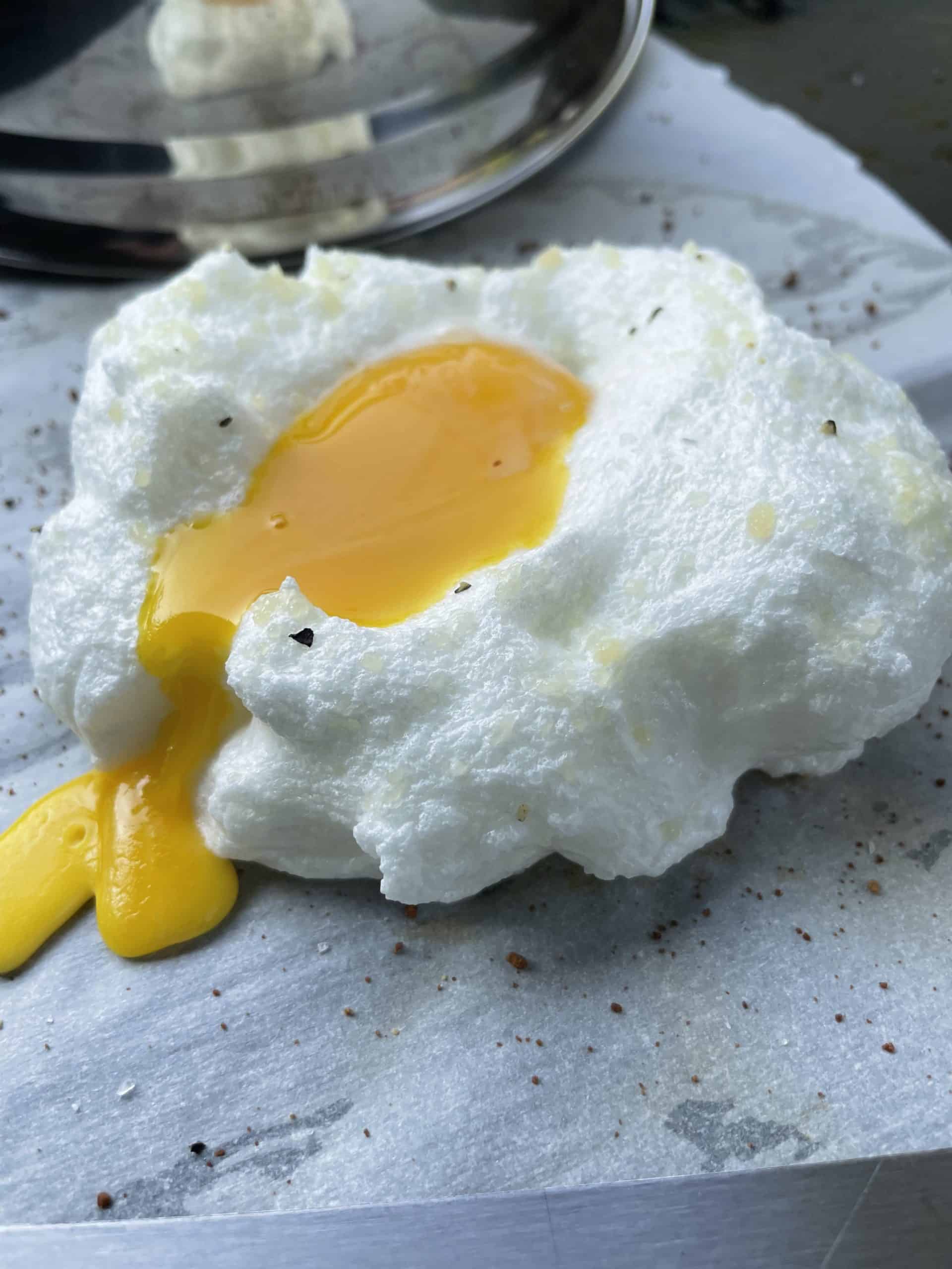 Cloud Egg with runny yolk