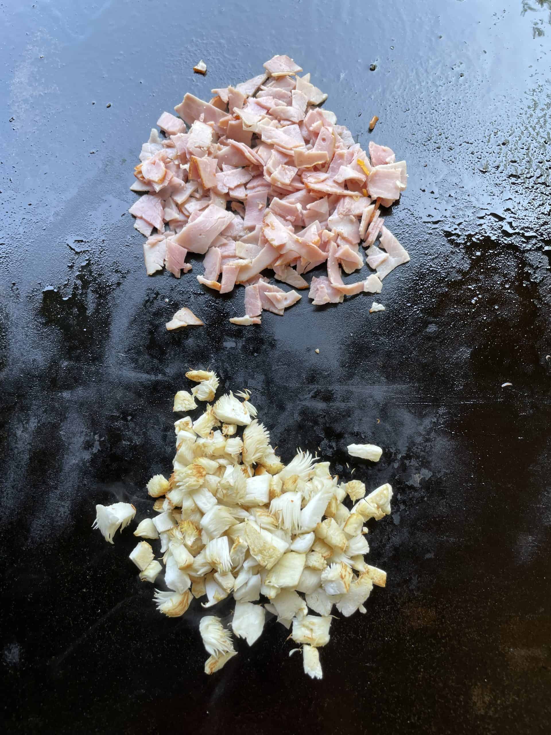 Sautéed Mushrooms and Ham