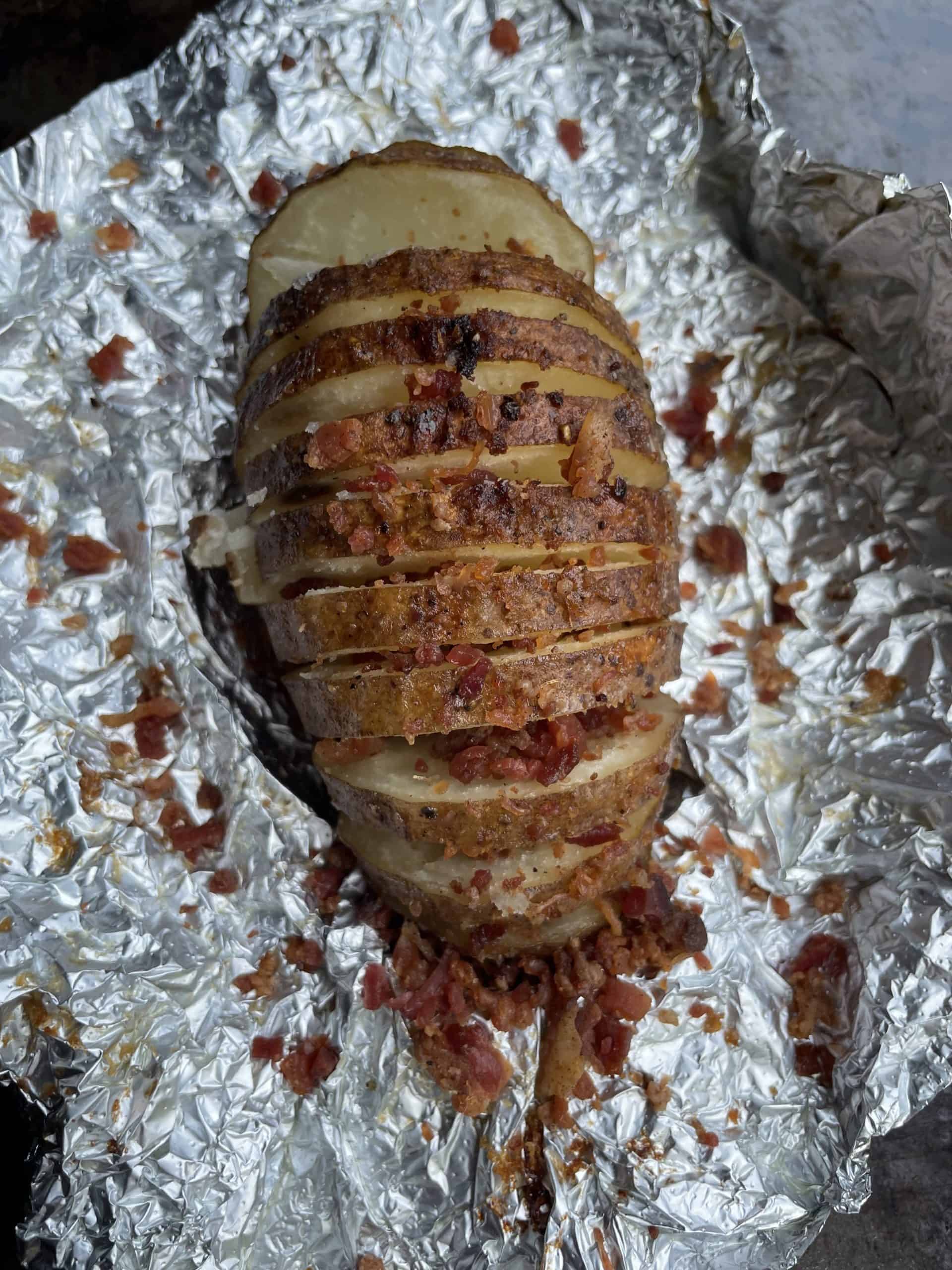 Sprinkle Bacon Bits On-top Of Sliced Potato