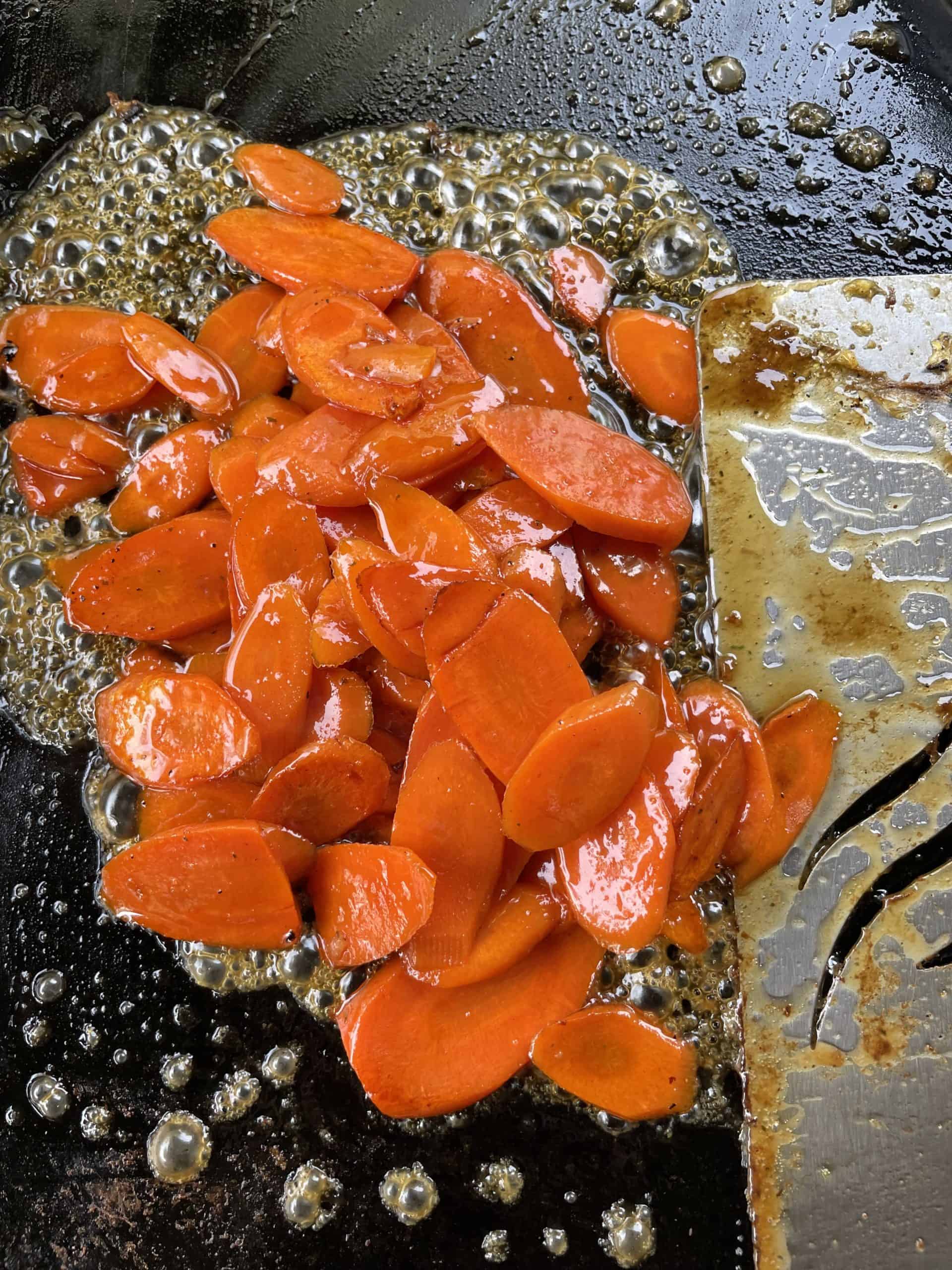 Brown Sugared Carrots on a Blackstone Griddle.