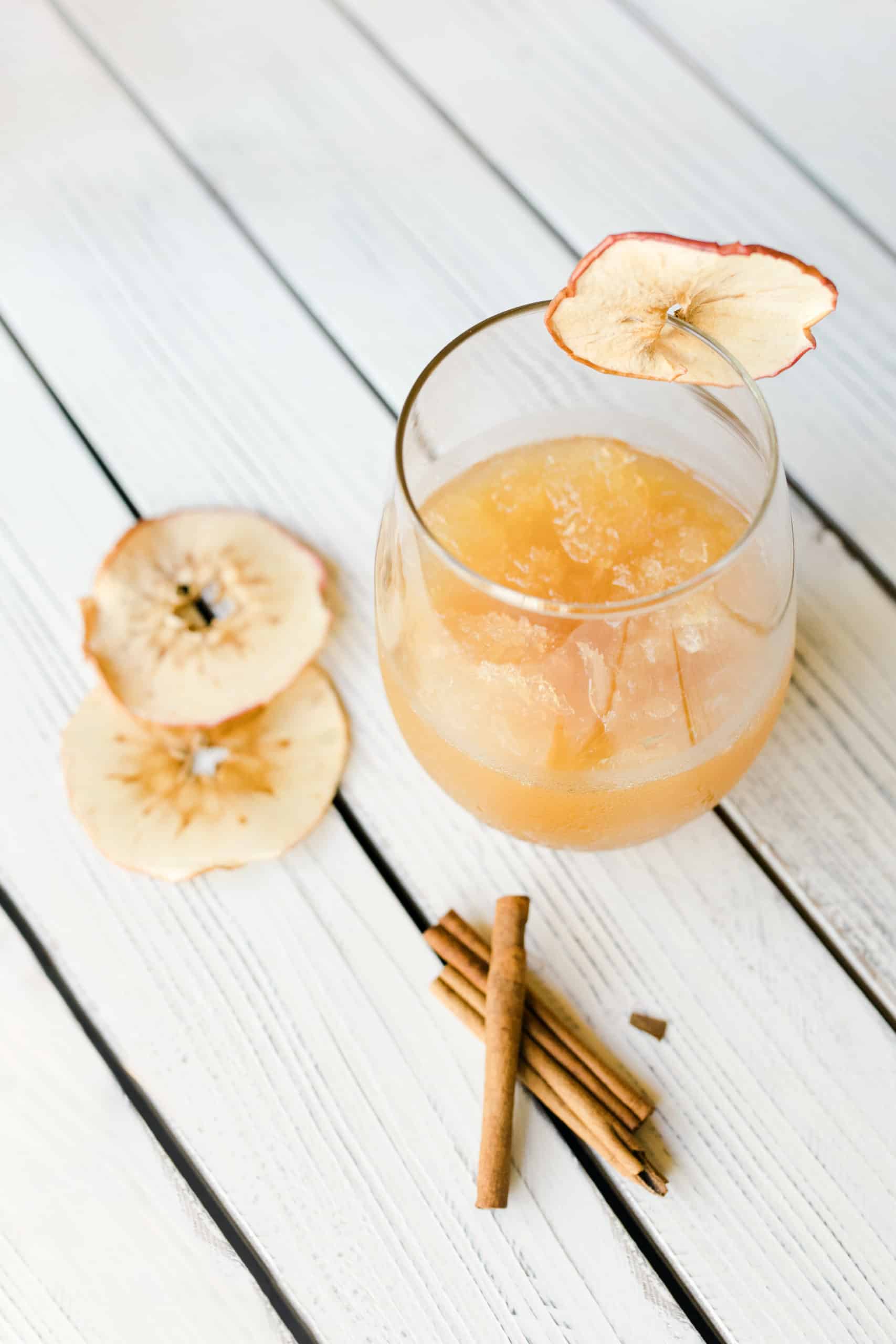 Dried Apple Cider Slushy Cocktail