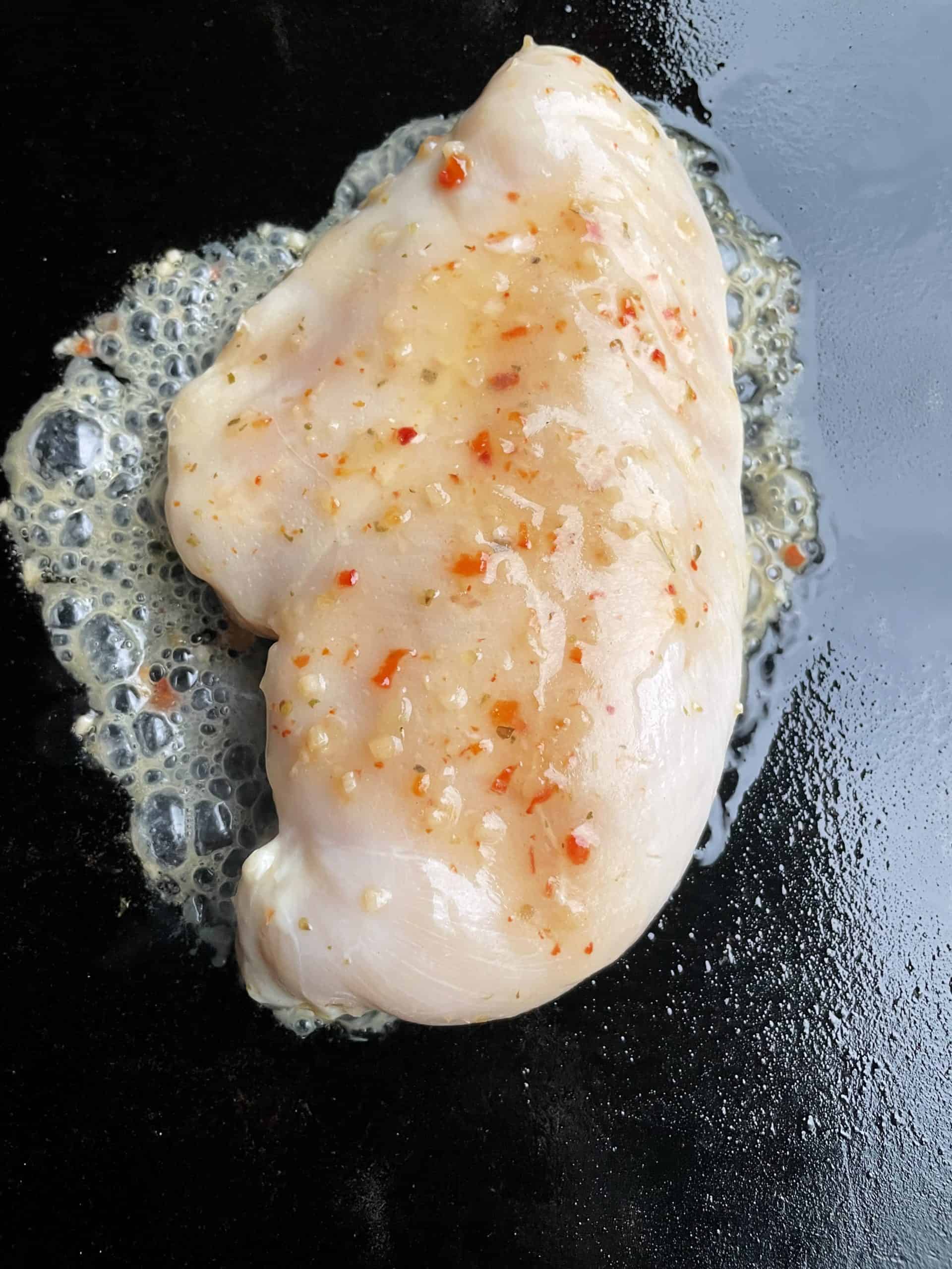 Marinated Chicken Breast on a Blackstone Griddle.