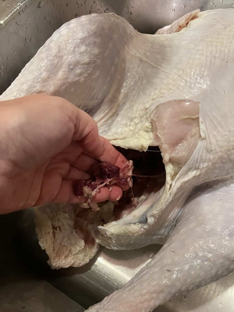 Clean the inside of your turkey before cooking.