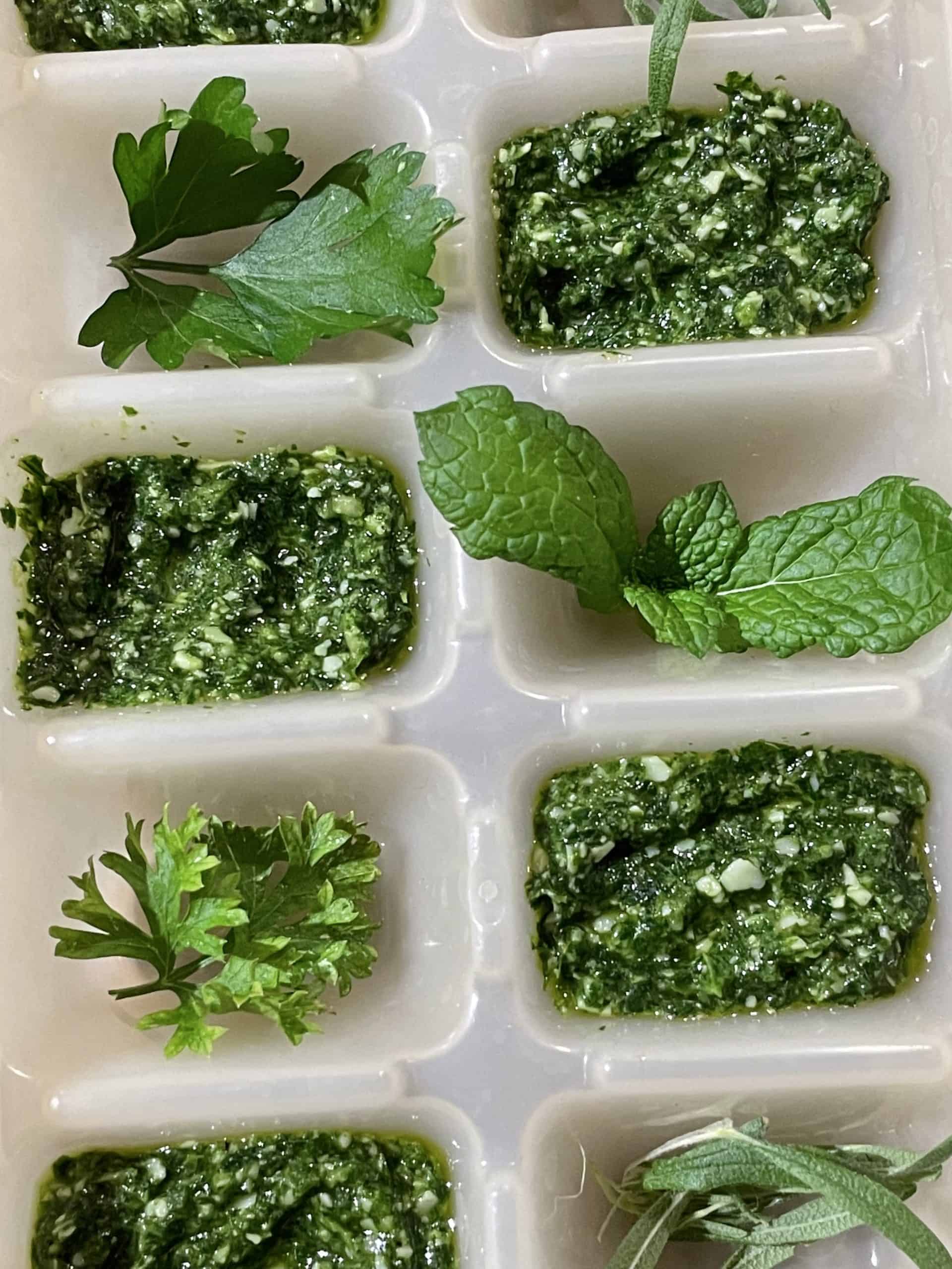 Freeze unused pesto in an ice tray for later use.