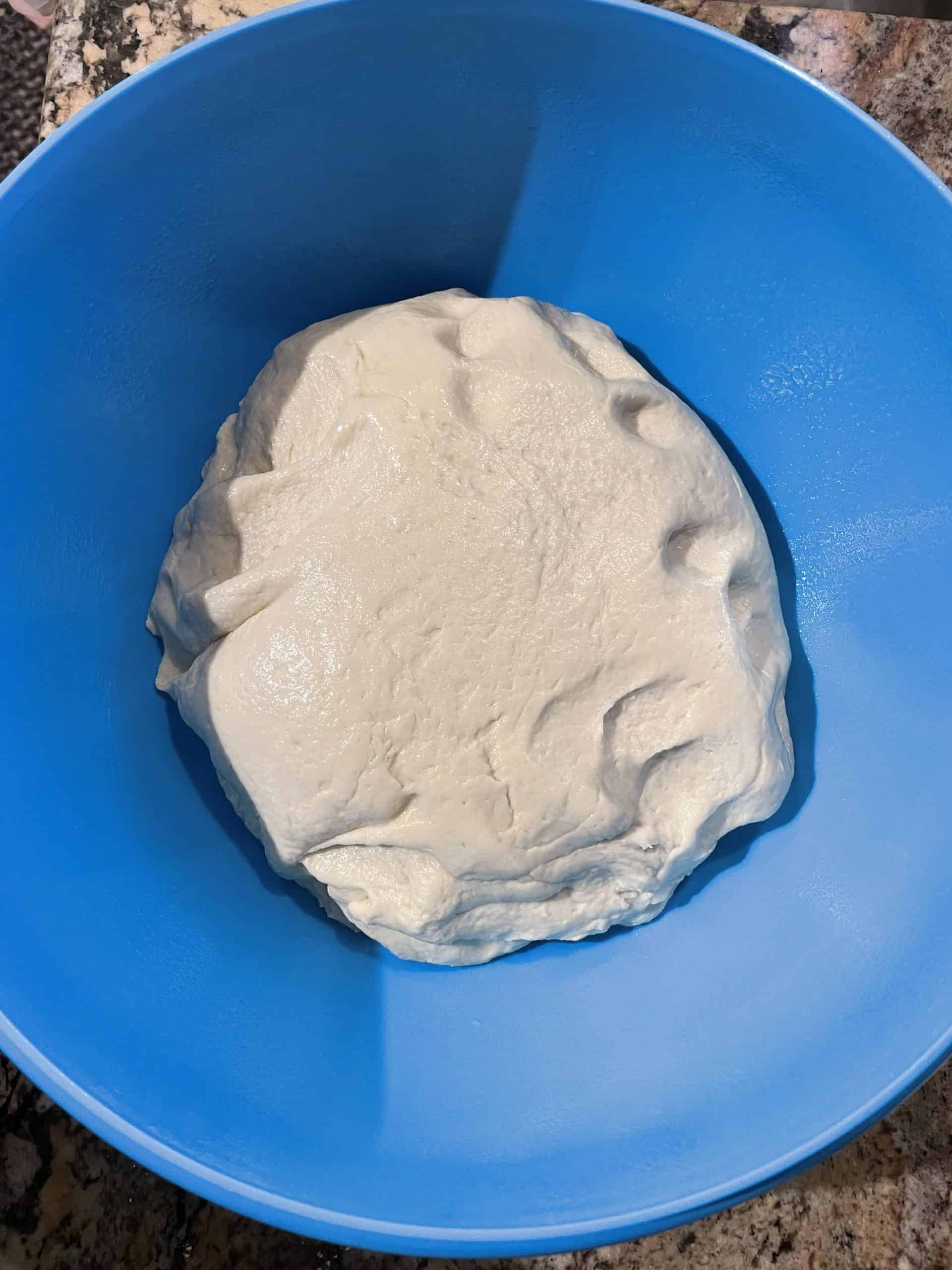 Ball of Kneaded Dough in a Greased Large Bowl.