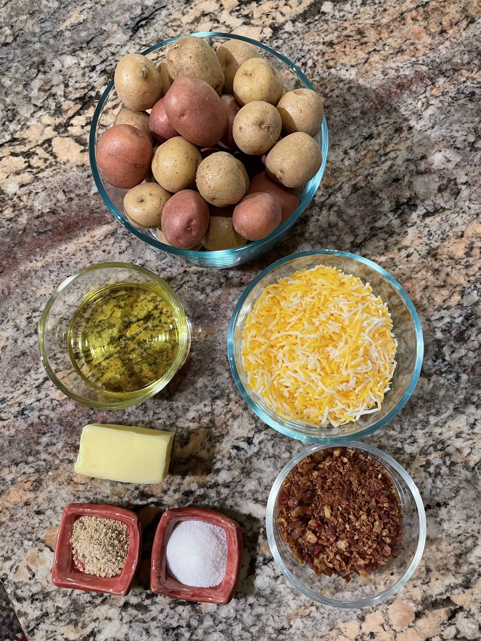 Blackstone Smashed Potatoes (Cheese & Bacon) From Michigan To The Table