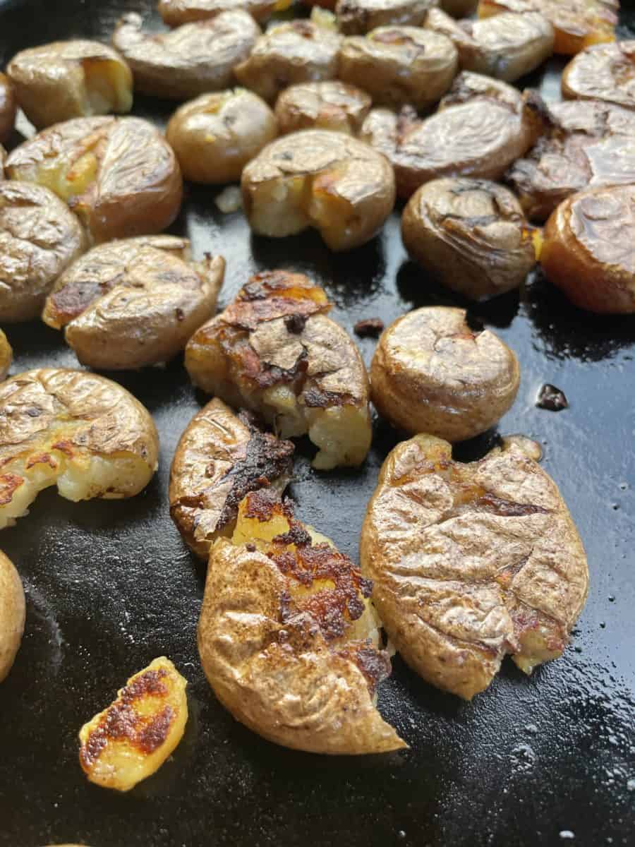 Smashed Crispy Potatoes on a Blackstone Griddle