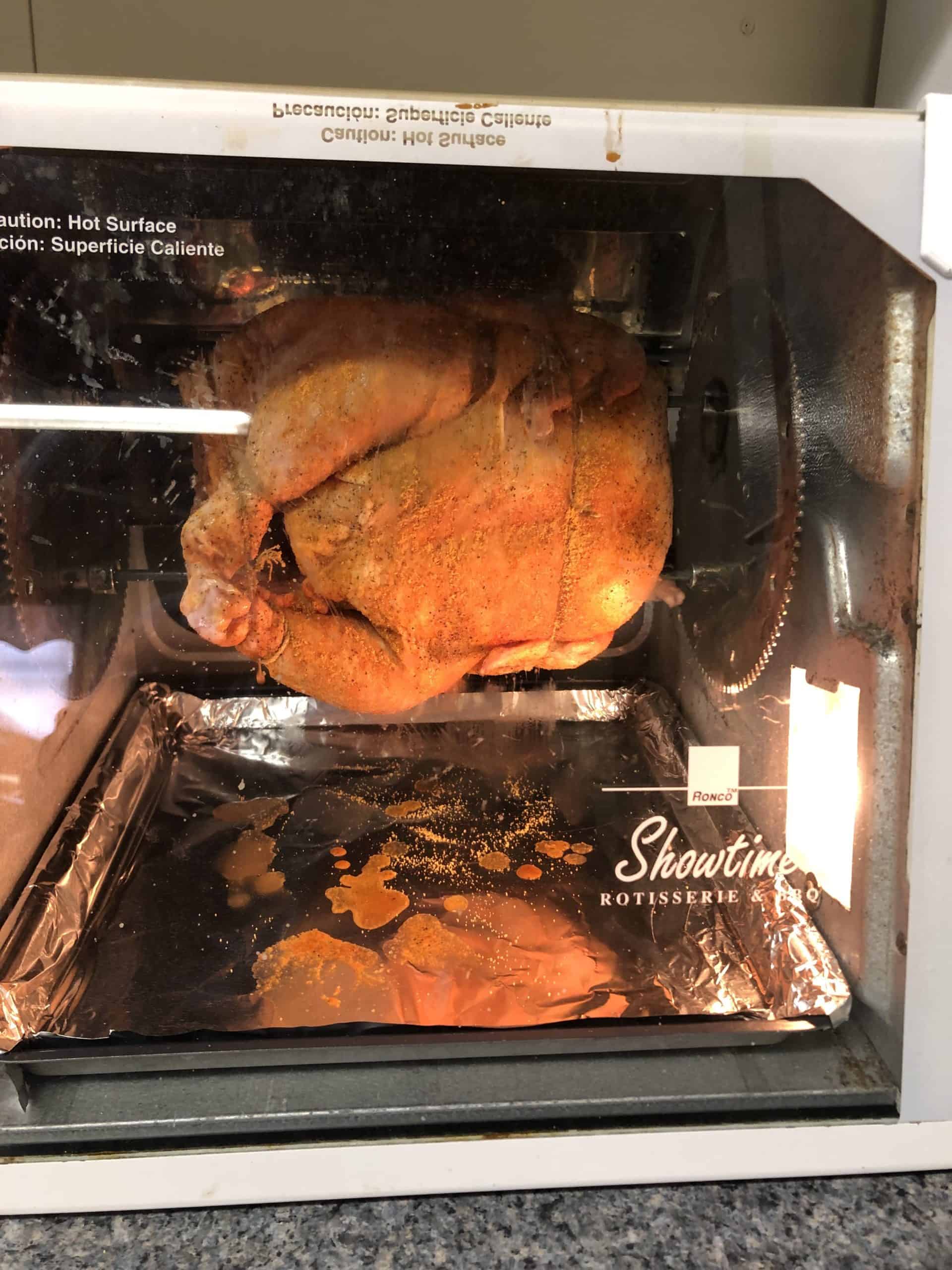 Cooking a Whole Chicken in a Ronco Rotisserie Oven.
