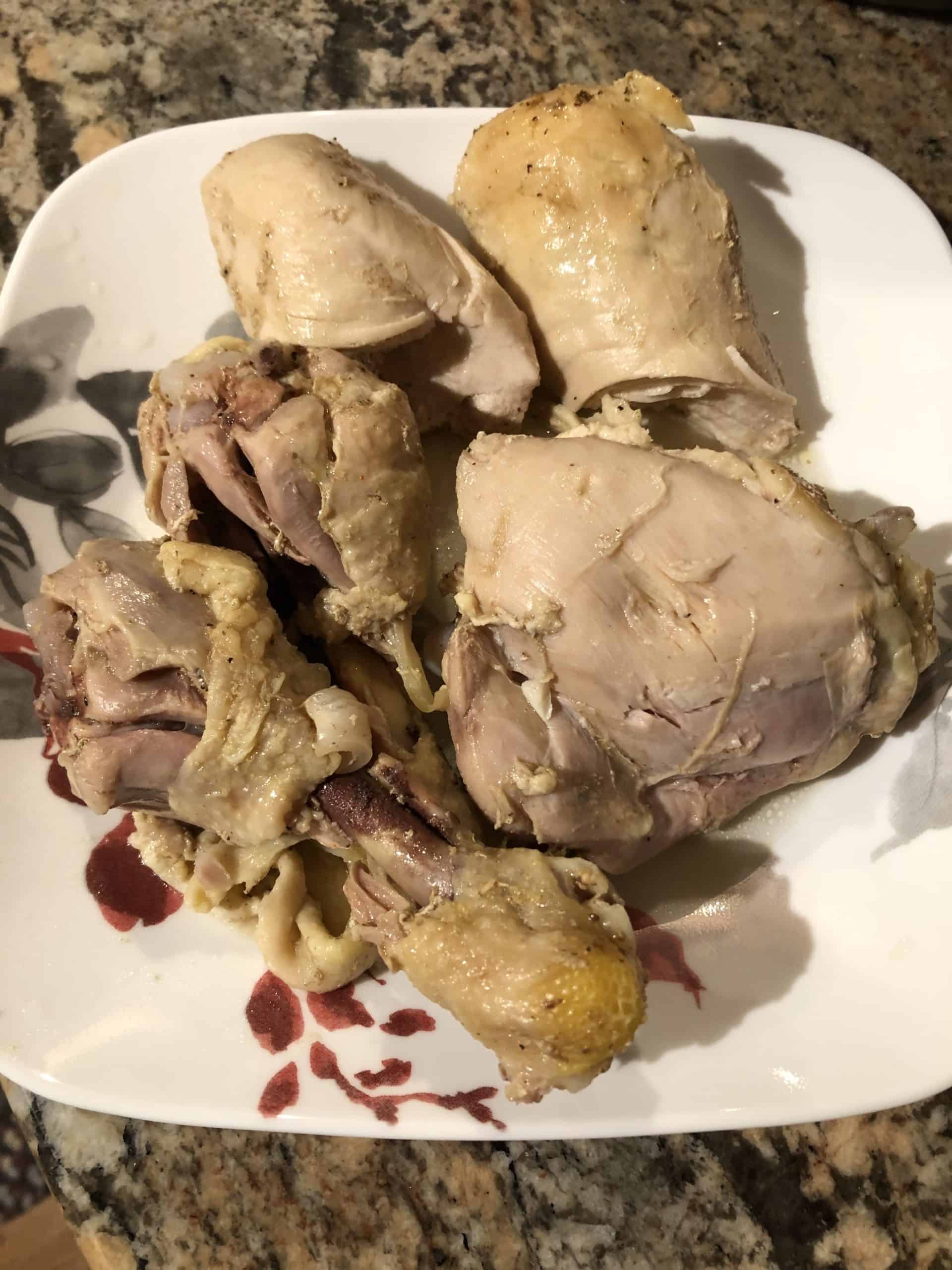 Cooked Chicken Pieces on a plate.