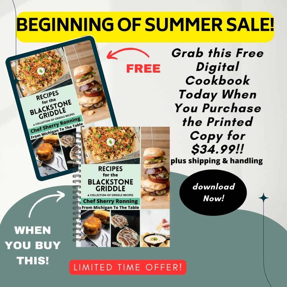 Beginning of Summer Sale - Griddle Cookbook by Chef Sherry Ronning