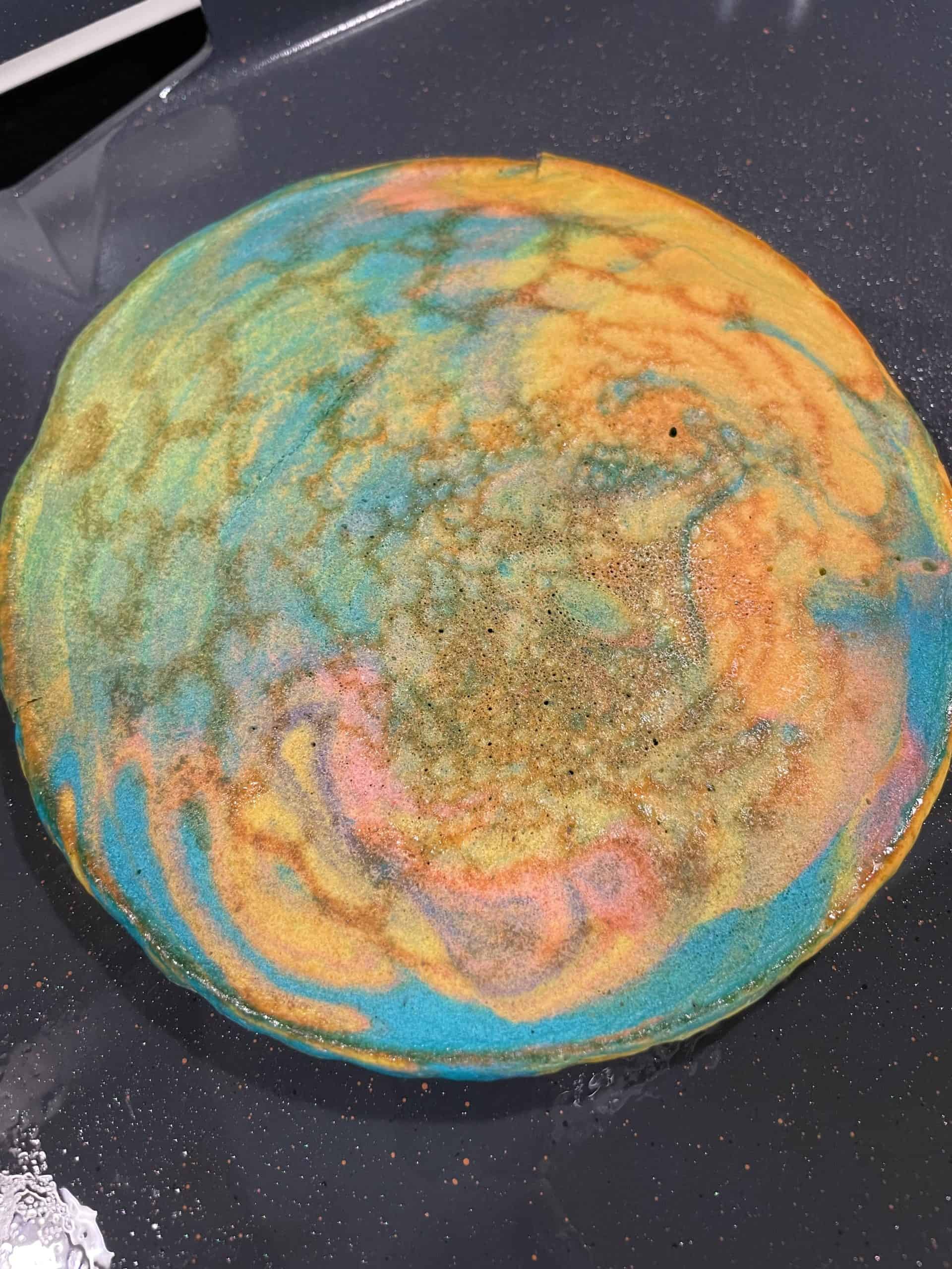 Tie Dyed Pancake on a Blackstone Griddle.