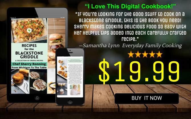 Recipes for the Blackstone Griddle Cookbook Promotional Information - cookbook cover, price, and customer review.