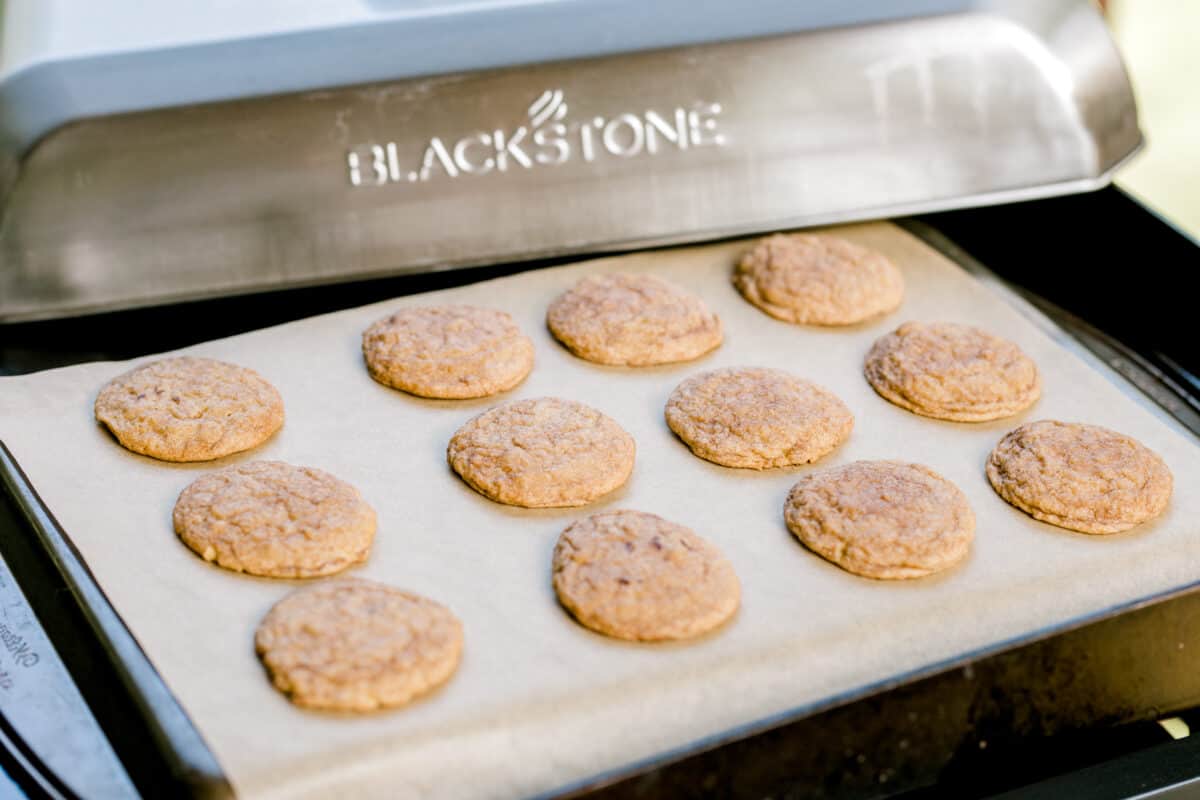 Griddle Cookies - Homemade Snickerdoodles with a dome lid.