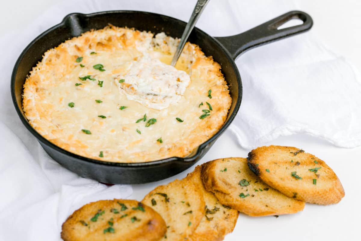 Smoked Cheese Dip with a side of smoked bread.