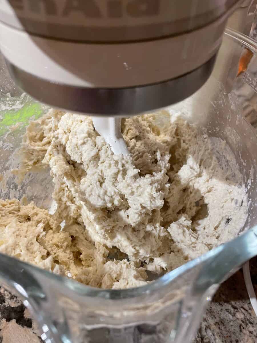 Mixing Dough in a Bowl.