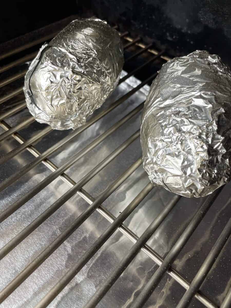 Two Potatoes Completely Rolled in Foil.
