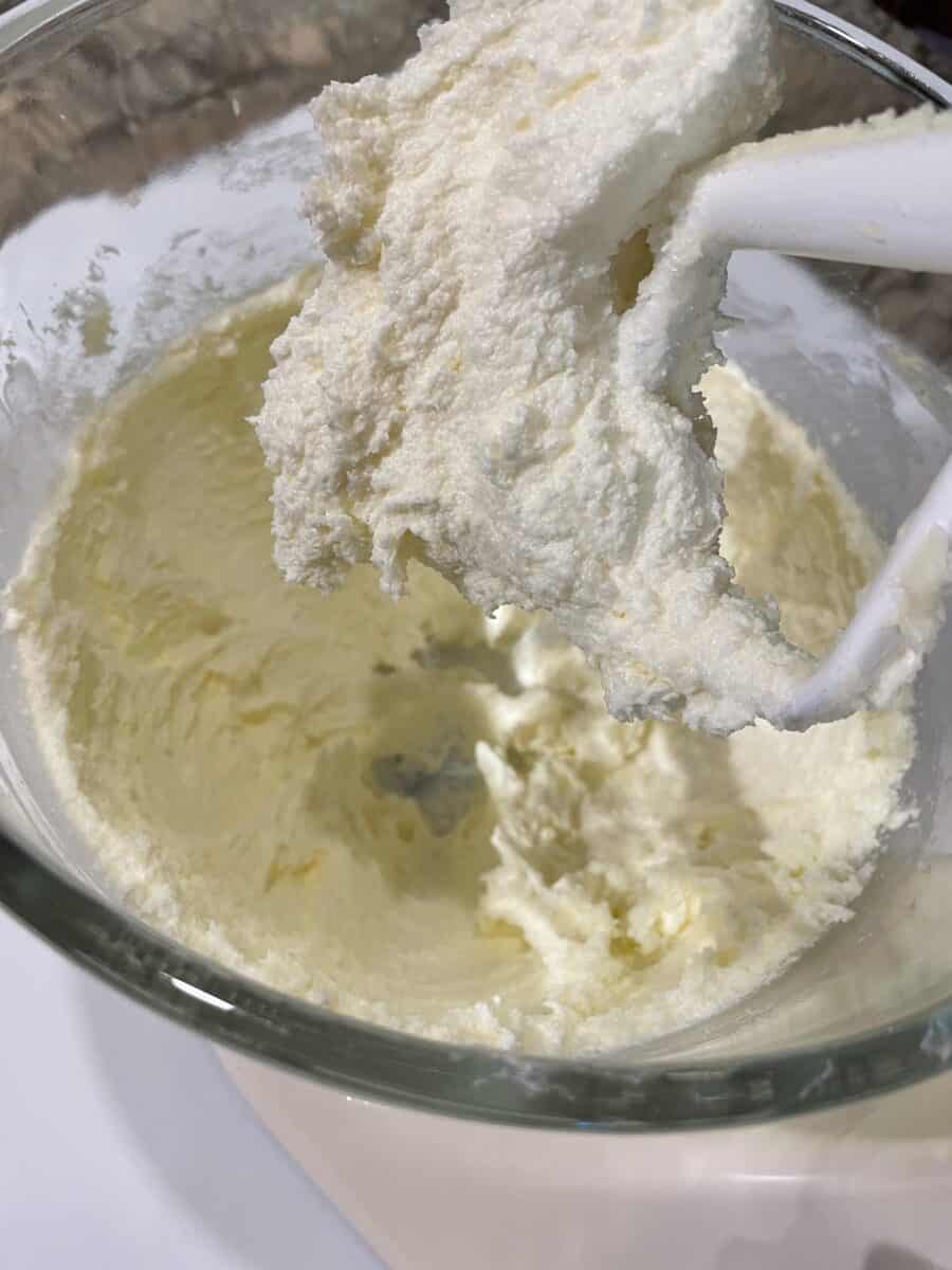 Creamed Butter and Sugar in a Mixing Bowl. 