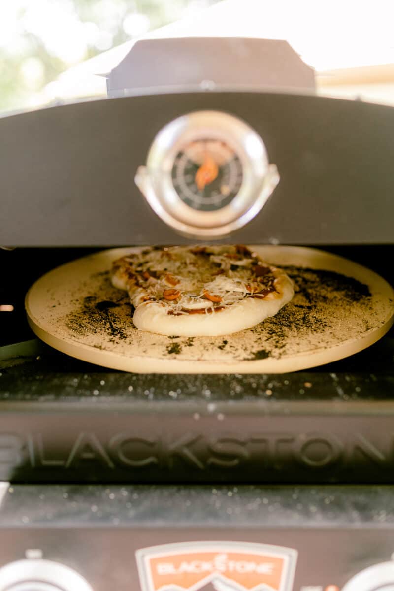 Cooking a Ham Pepperoni Mushroom Pizza In the Blackstone Pizza Oven