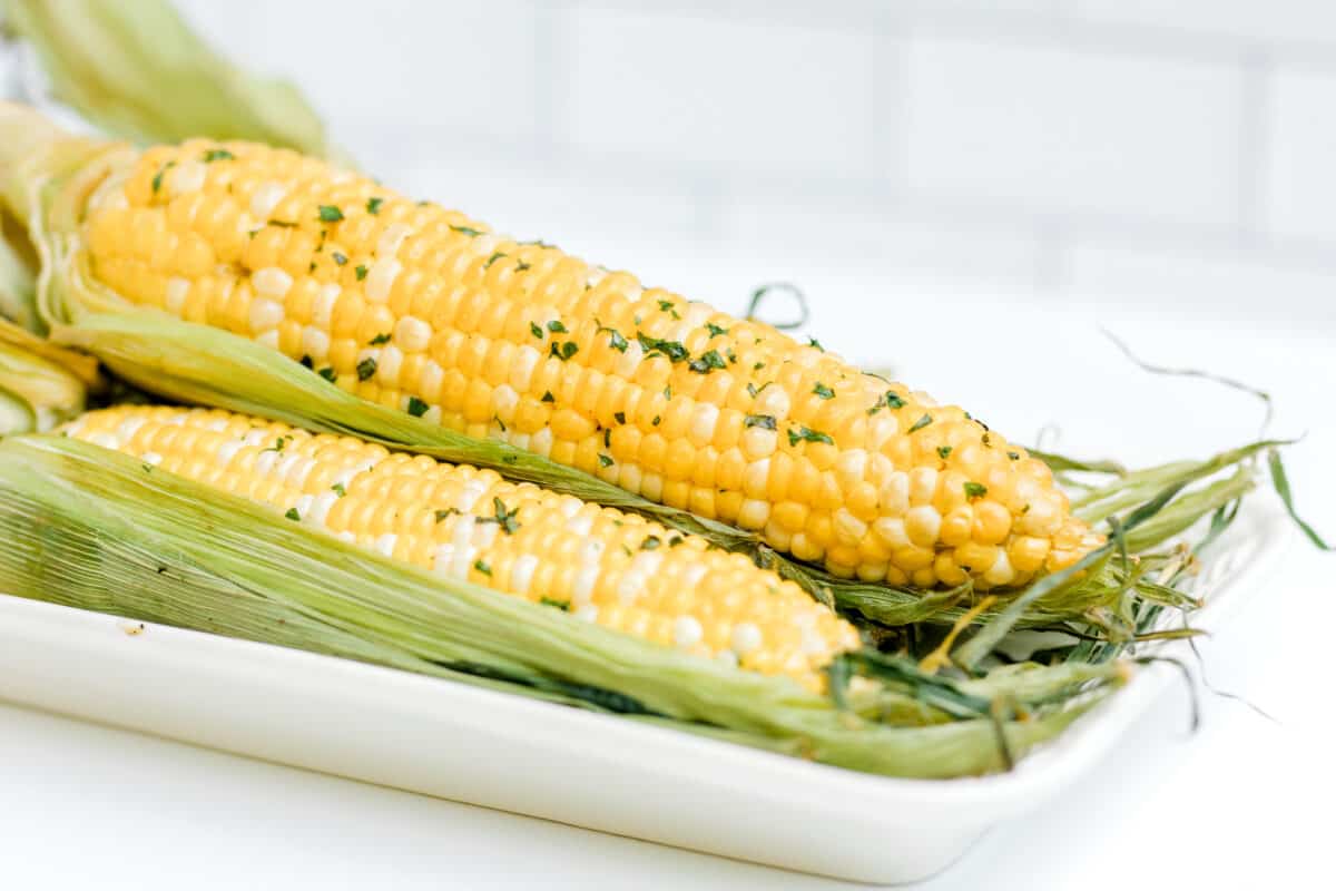 A Plate of Smoked Corn on the Cob.