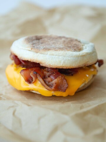 Bacon Egg and Cheese English Muffin Sandwich
