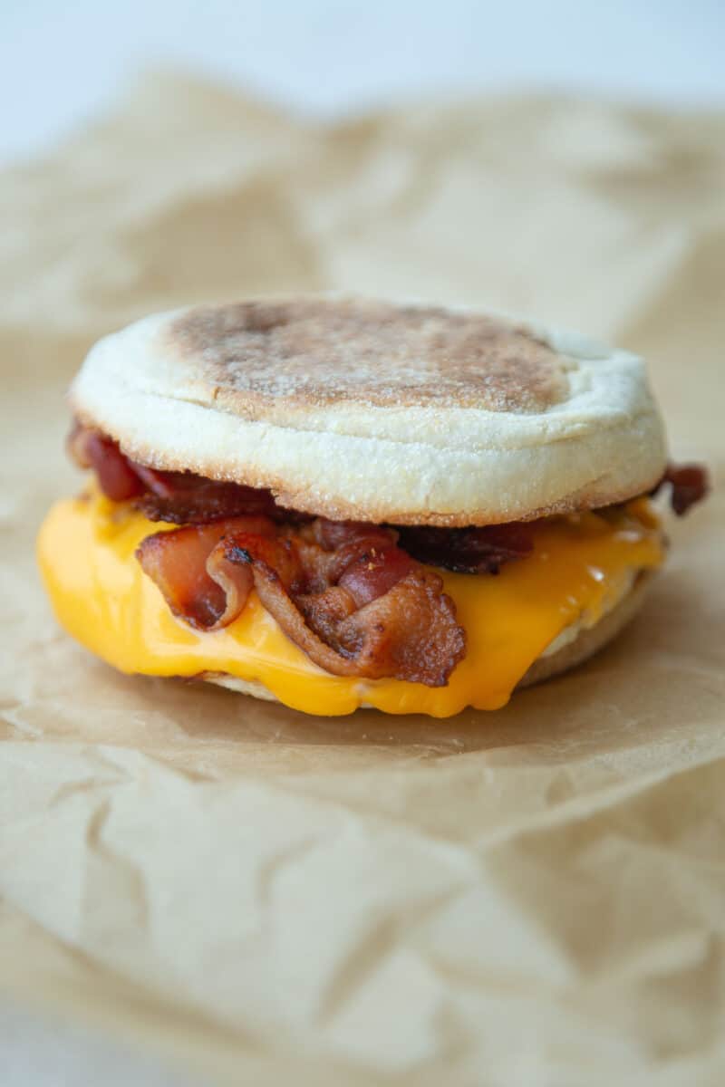 Bacon Egg and Cheese English Muffin Sandwich