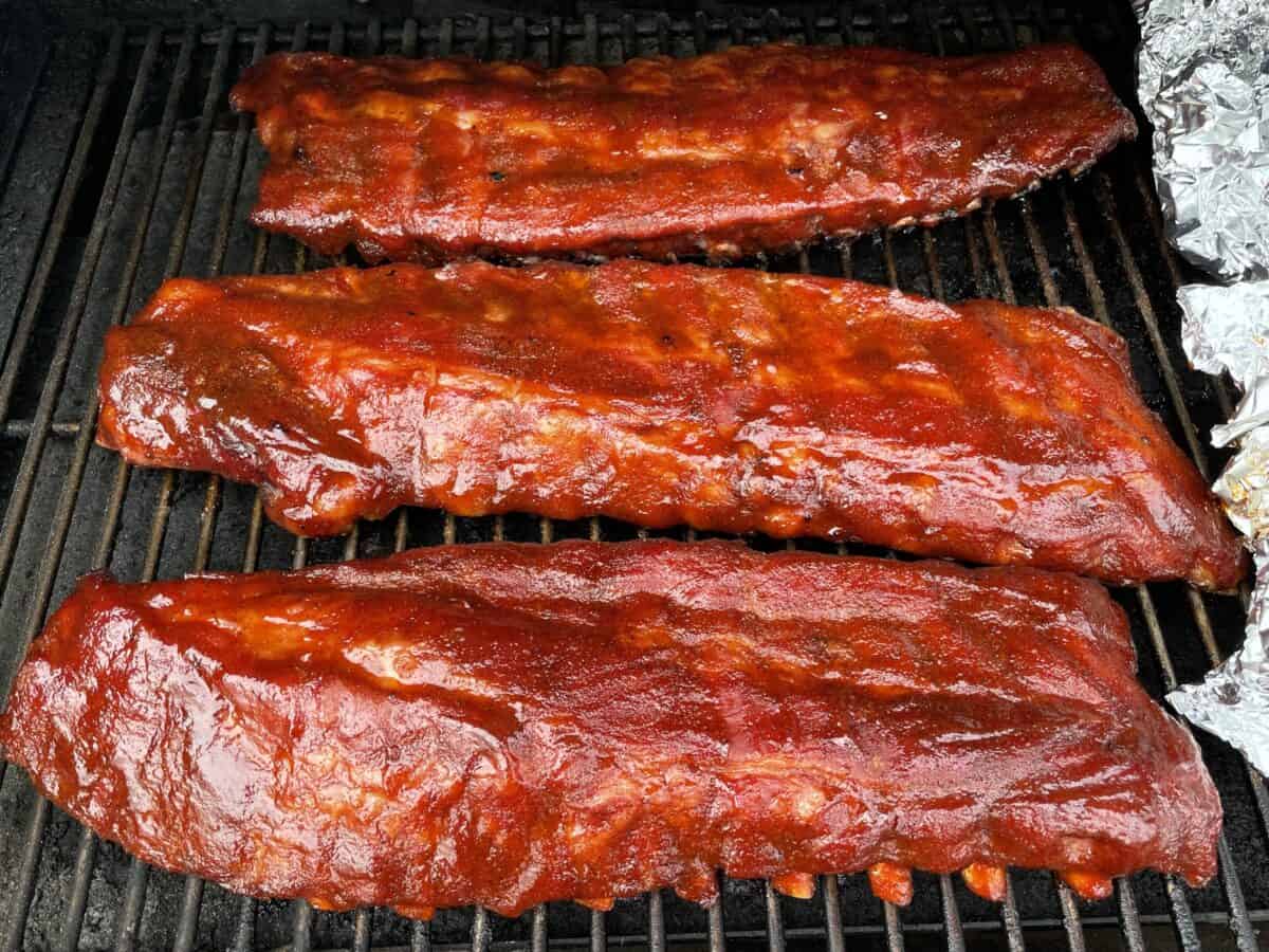 BBQ Sauce Smoked Baby Back Ribs Recipe on a Pellet Smoker.