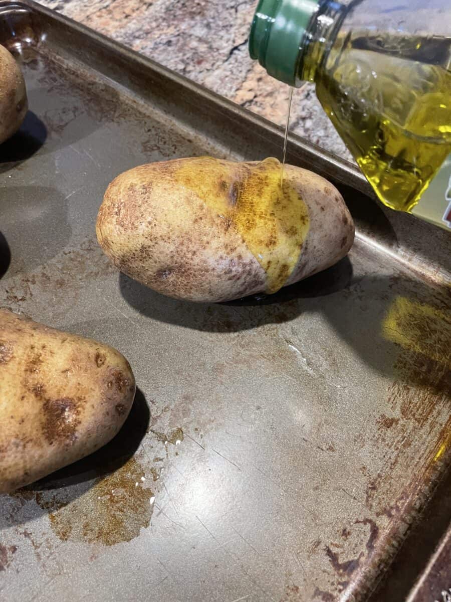 Cover the Whole Potato with Olive Oil.