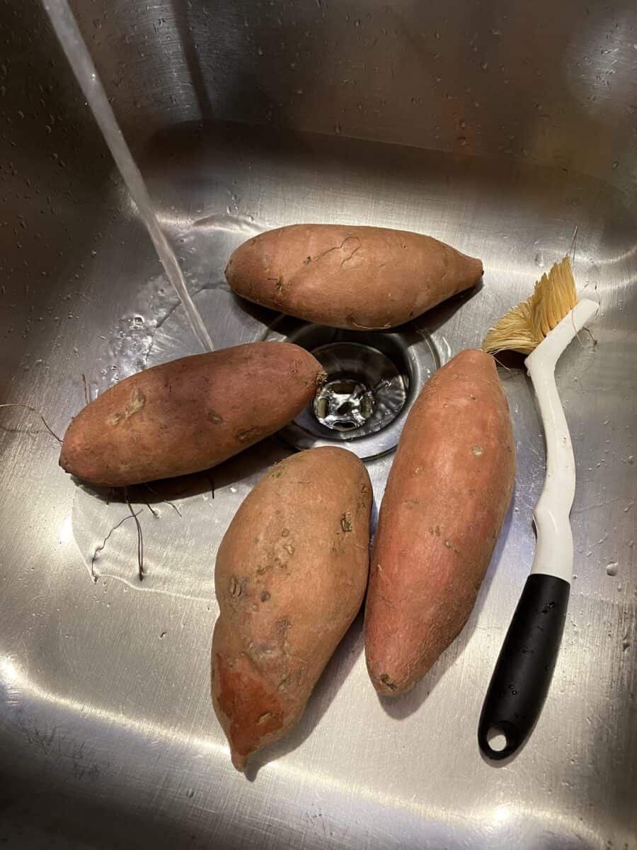 Cleaning Sweet Potatoes