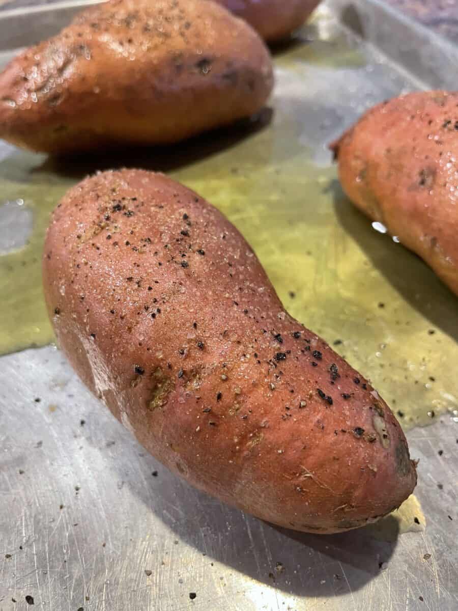 Seasoned Uncooked Sweet Potatoes