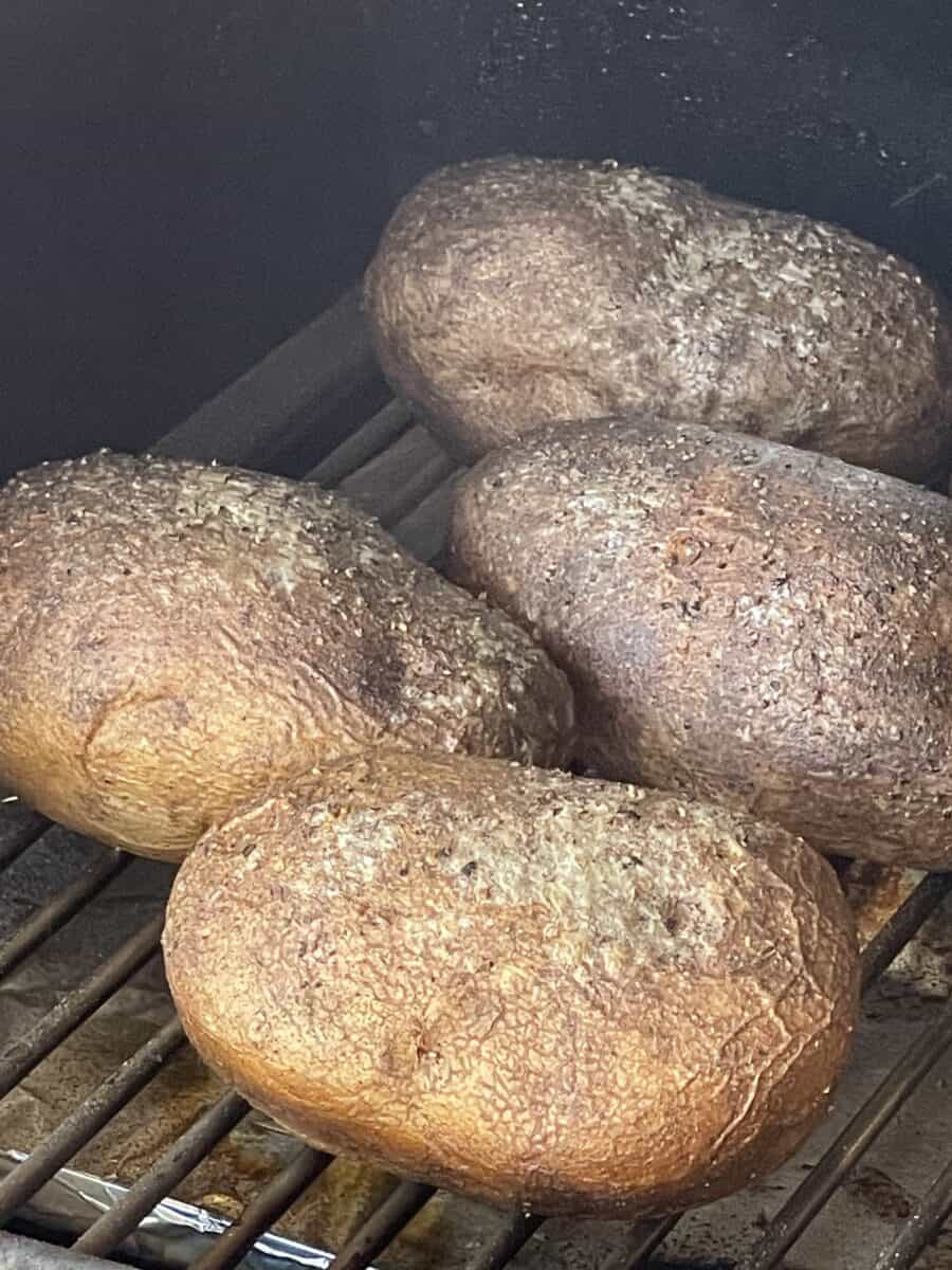 Smoked Baked Potatoes on a Pellet Grill.