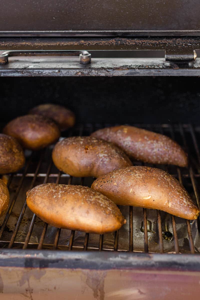 Fully Smoked Sweet Potatoes on a Rec Teq Pellet Smoker.