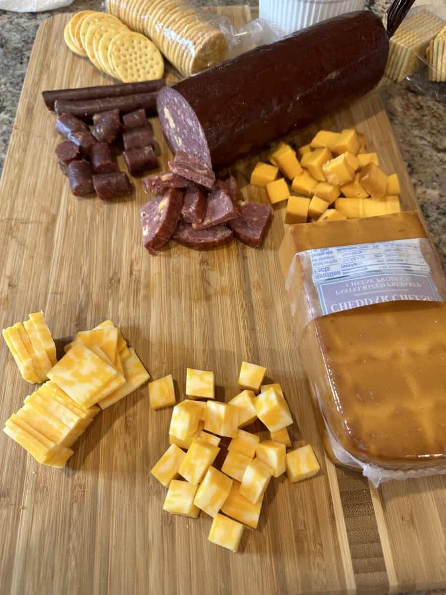 An Assortment of Different Cured Meats and Cheeses.