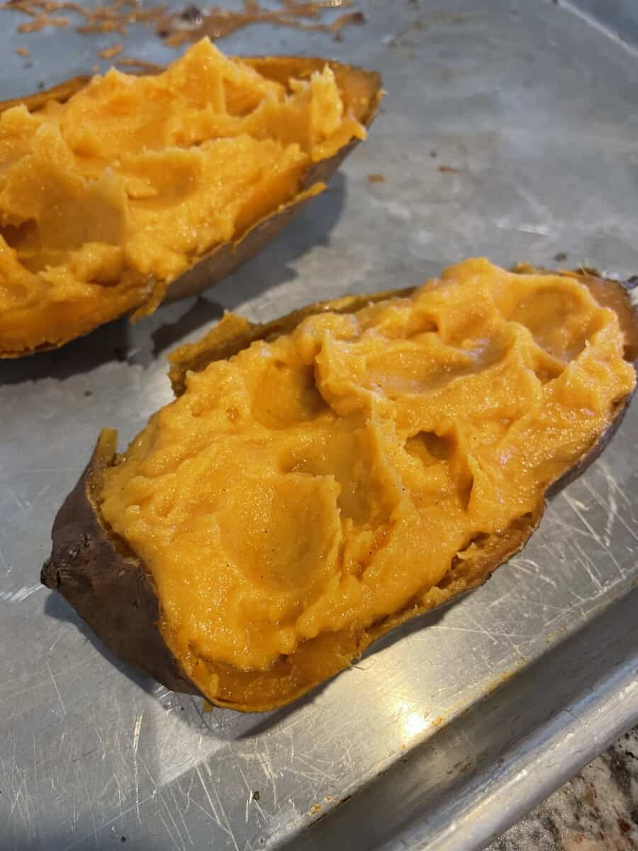 Filling in a Sweet Potato Flesh