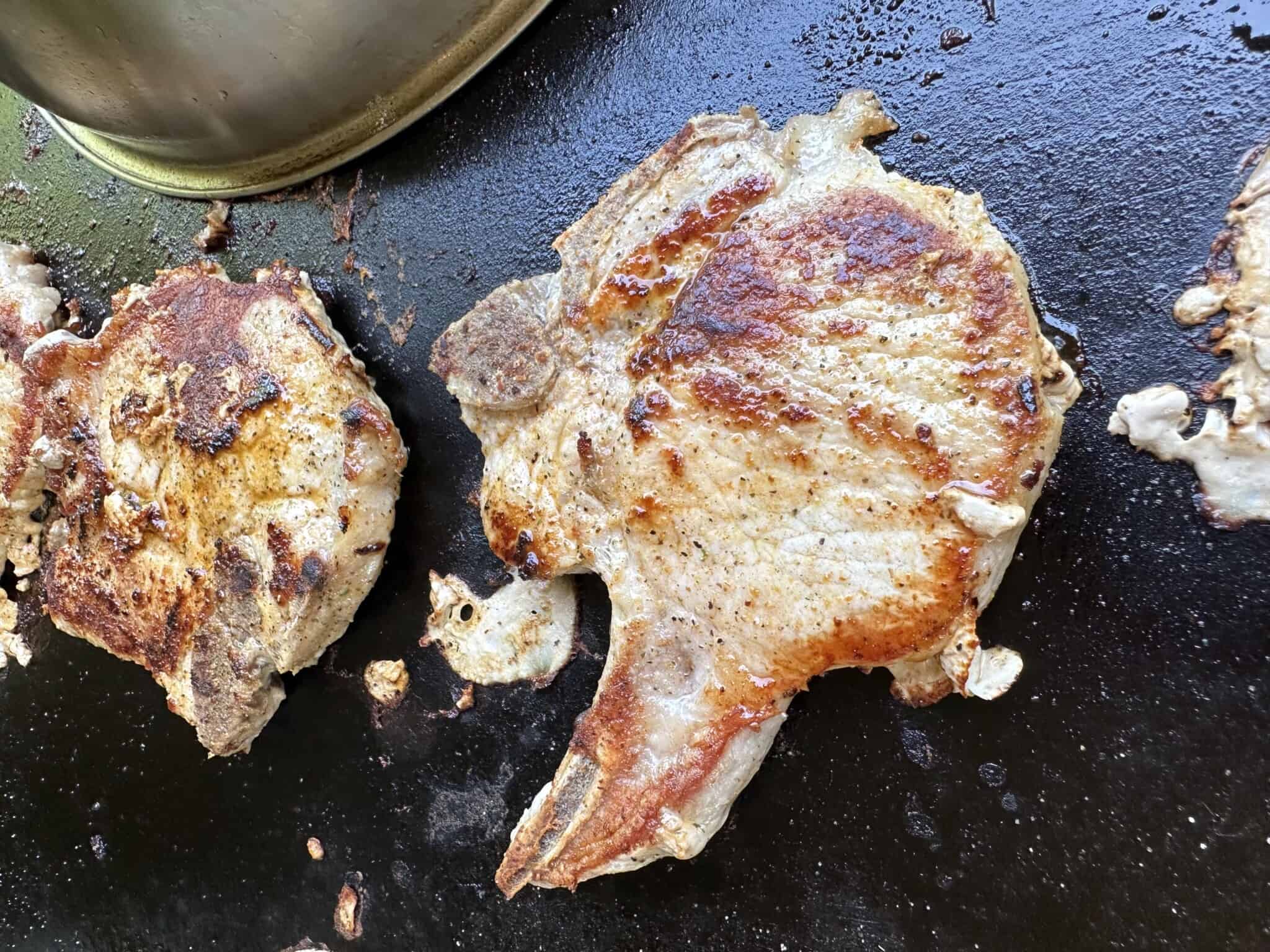 Fried Pork Chops on Blackstone Griddle From Michigan To The Table