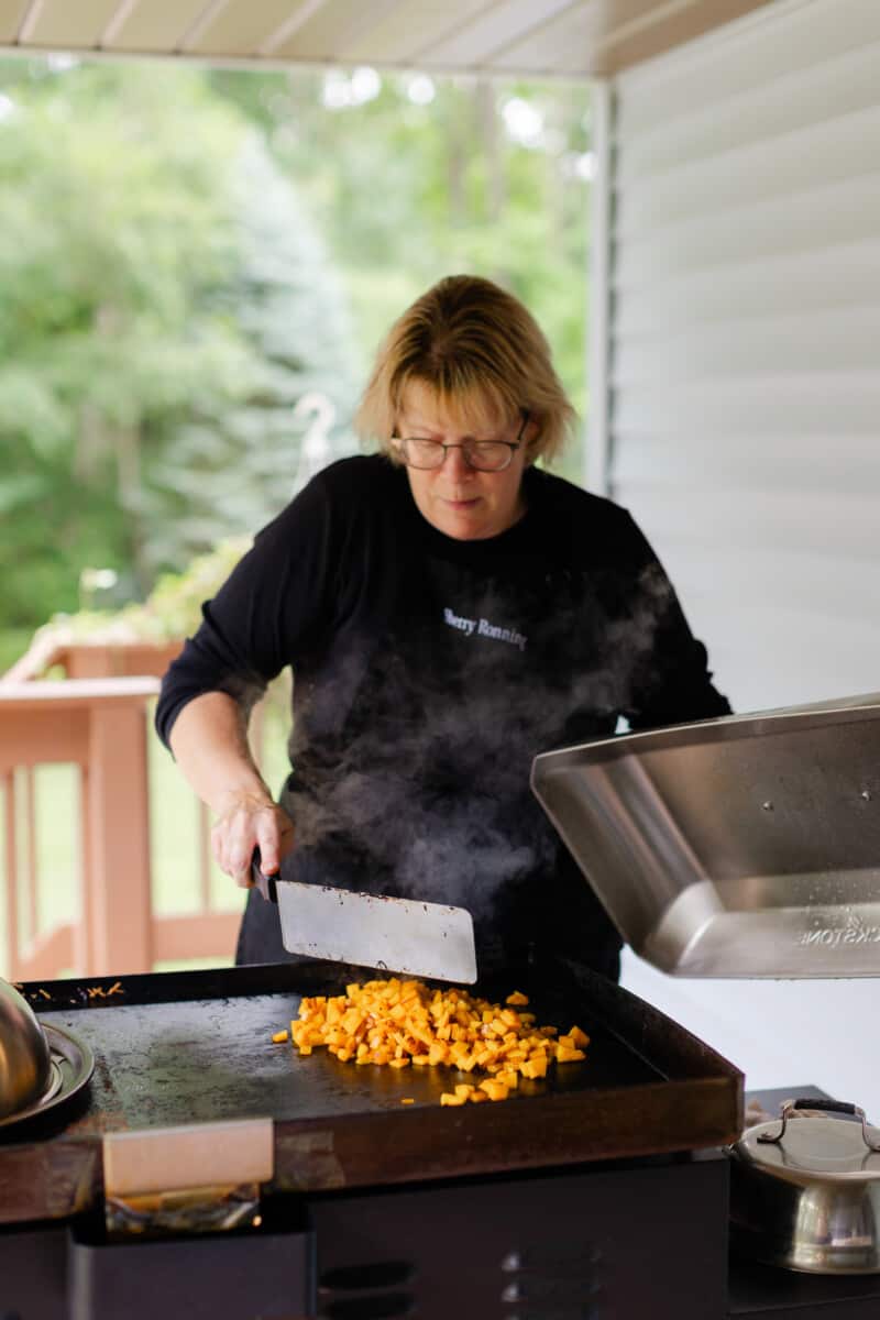 Chef Sherry Ronning Cooking Griddle Grilled Butternut Squash
