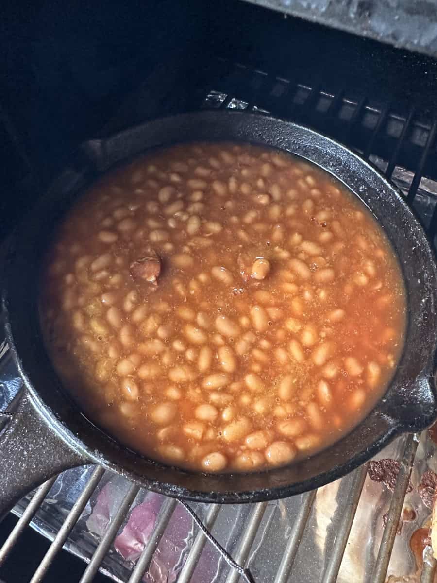 Place Prepared Beans on to Preheated Pellet Smoker