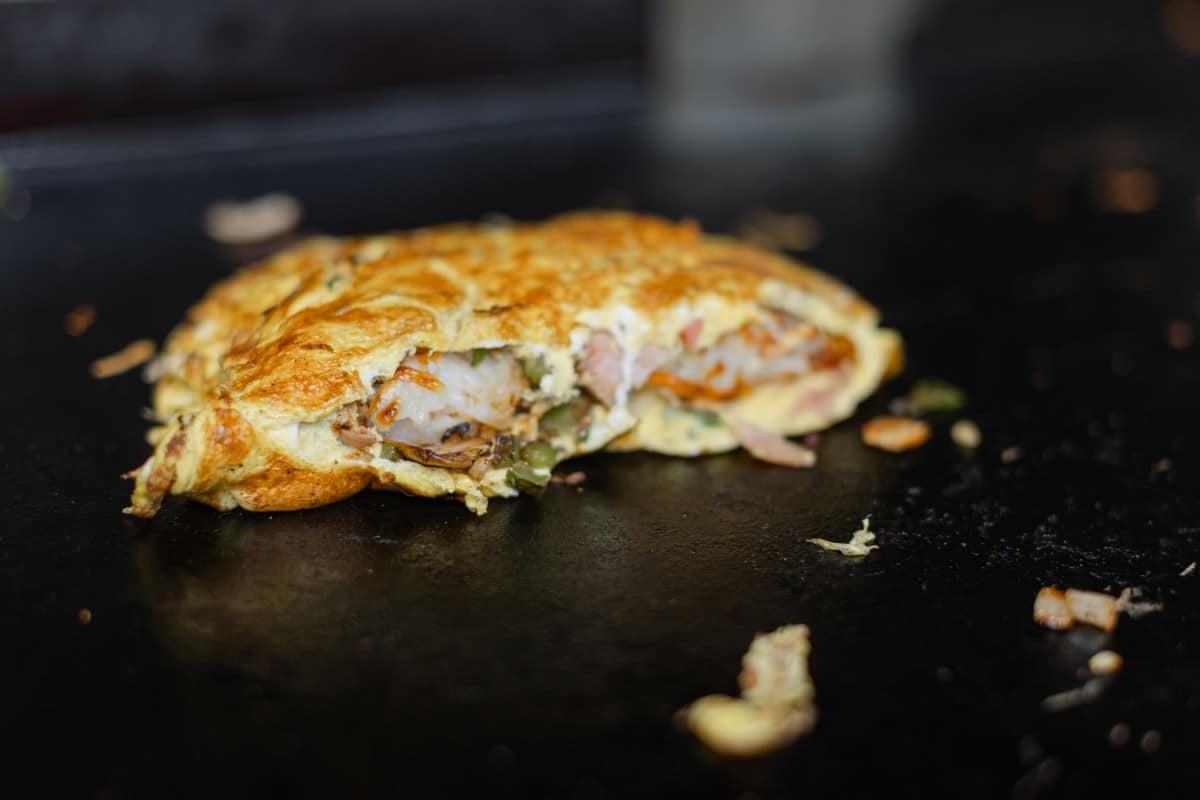 Farmers Omelet on a Griddle