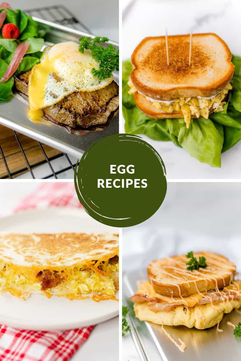 Egg Recipes - Scrambled Egg Sandwich, Egg Drop Sandwich, Egg Taco, Steak and Egg