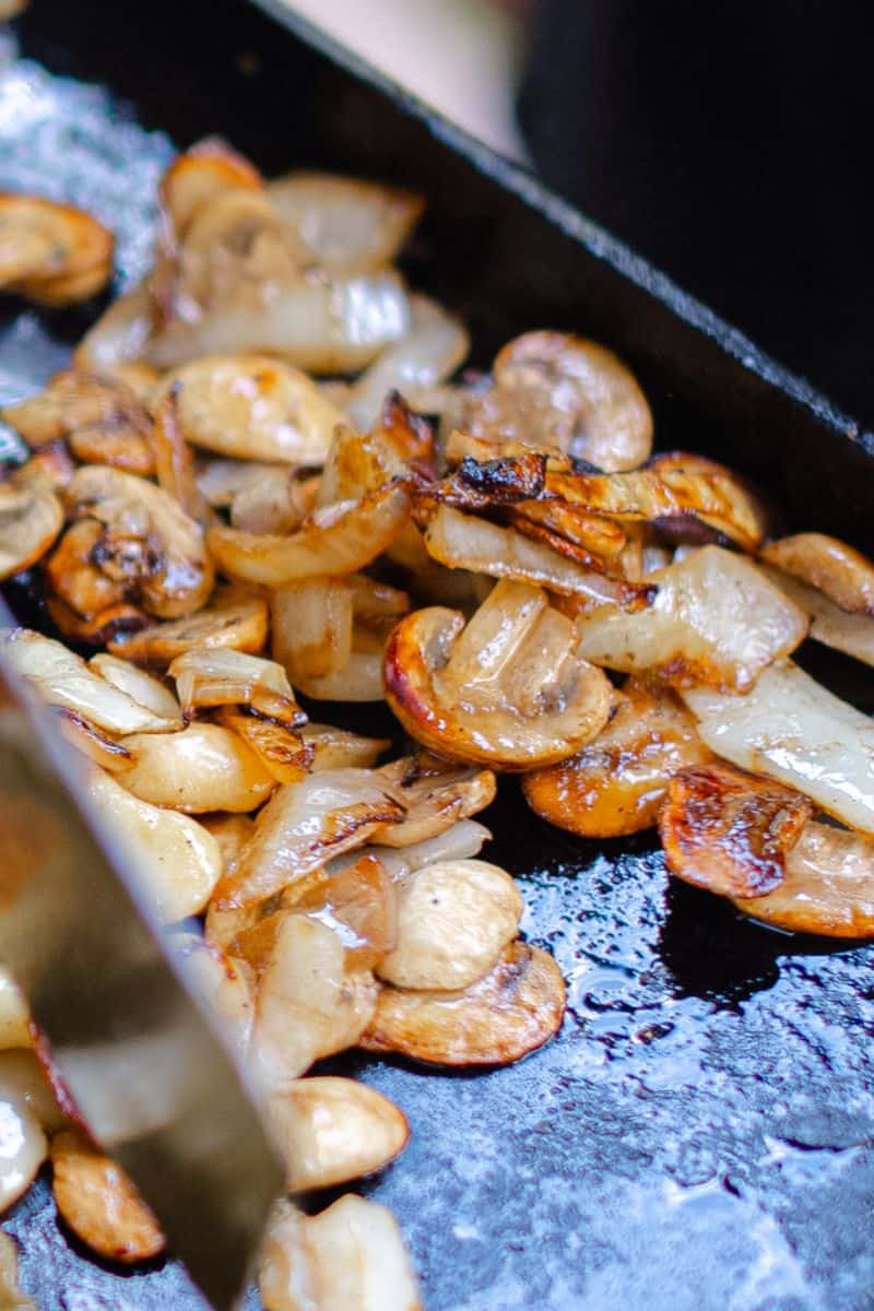 Griddle Mushroom and Onions