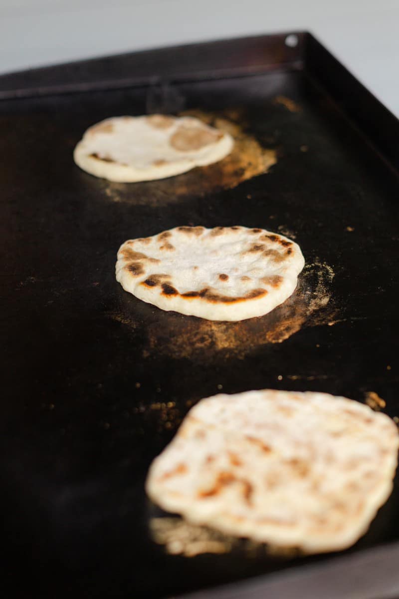 Naan Cooking on a Blackstone Griddle