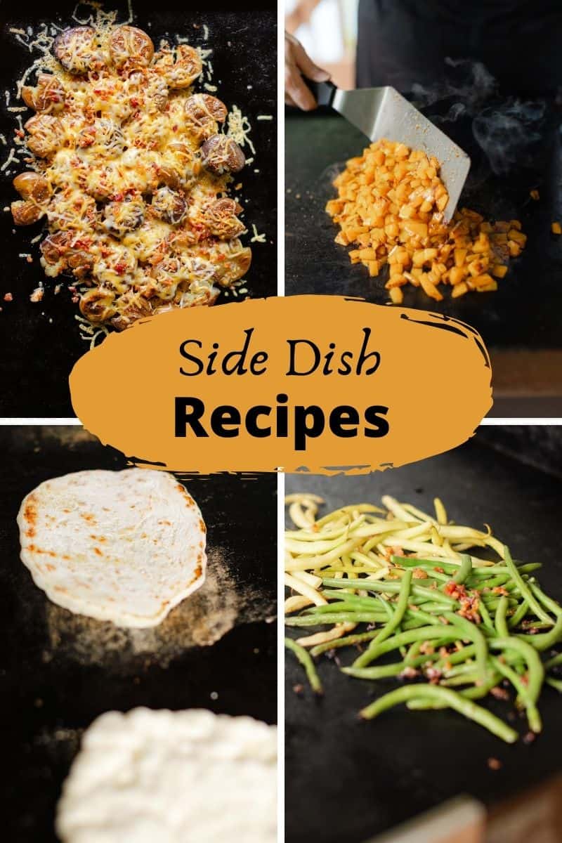 COLLECTION OF SIDE DISH RECIPES FOR BLACKSTONE - Loaded Smashed Potatoes, Griddle Butternut Squash, Naan Bread, and Griddle Green & Yellow Beans